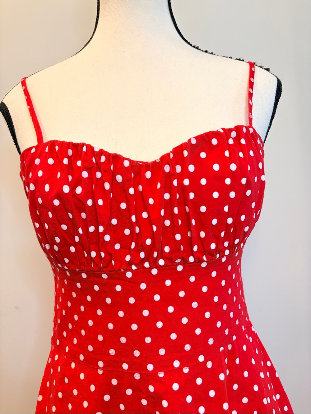 Vintage Pinup Style Red Polka Dot Summer Dress